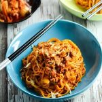 Spaghetti kim chi tôm lựa chọn cho một bữa tối hoàn hảo