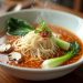 Tô canh miến ăn liền không cần nấu với nấm, cải thìa và dầu ớt